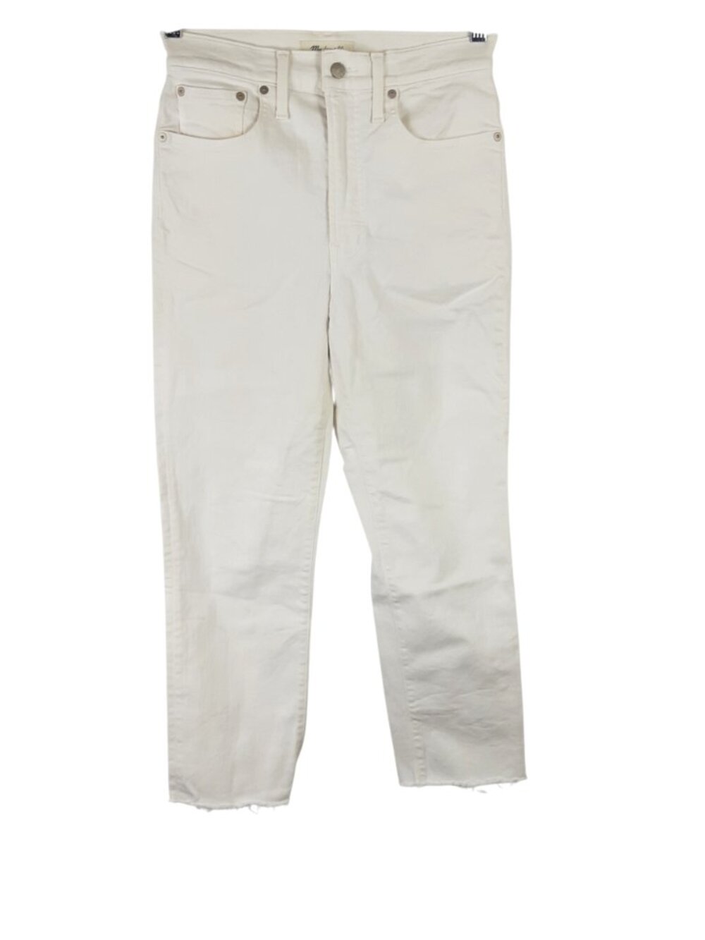 Madewell's The Perfect Vintage Crop White Jean Raw Hem size 27